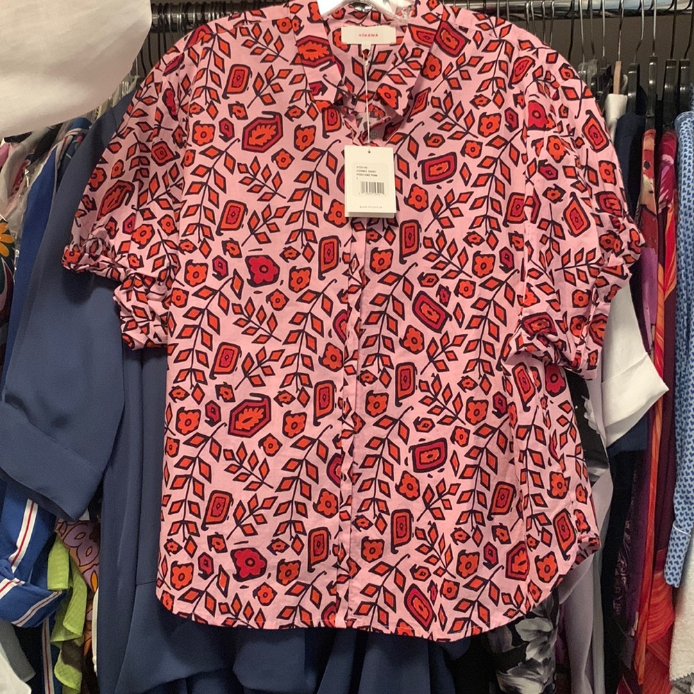 Short-sleeve cotton button up Xirena sz L shirt- brand new with tags!